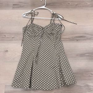Majorelle Tahoe Dress in Green and White Dot